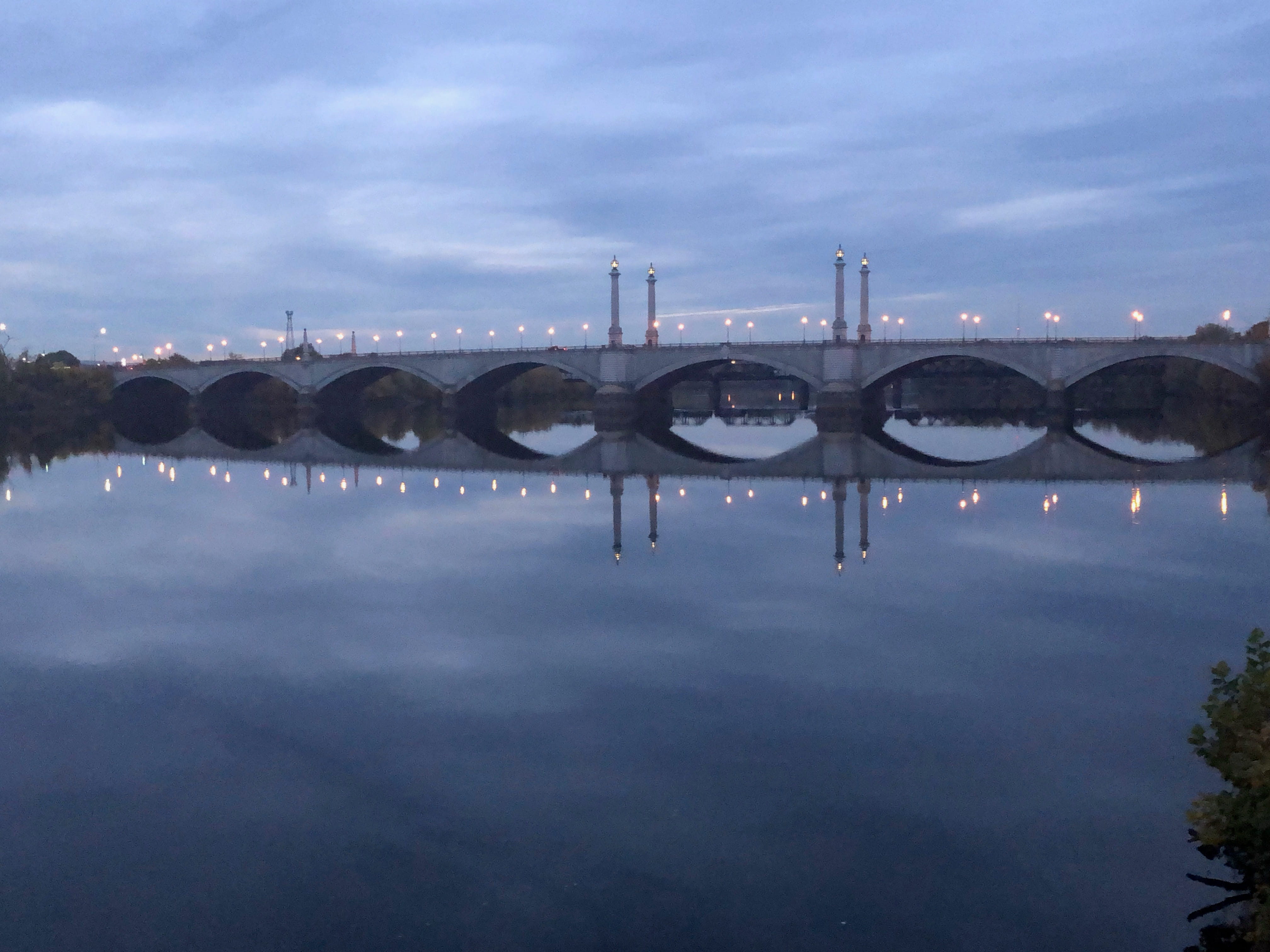 Evening light on the bridge that leads toward our campus.